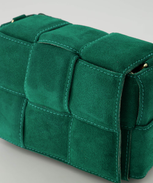 Jess - Suede - Crossbodytassen - Groen - A370 - Goudkleurig