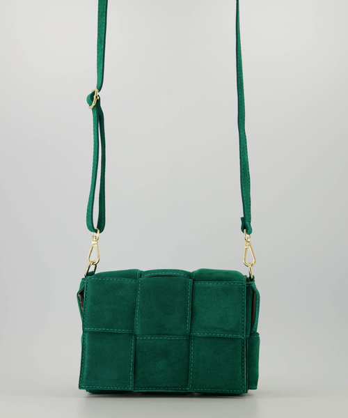Jess - Suede - Crossbodytassen - Groen - A370 - Goudkleurig