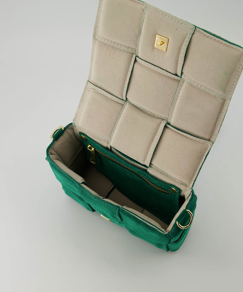 Jess - Suede - Crossbodytassen - Groen - A370 - Goudkleurig