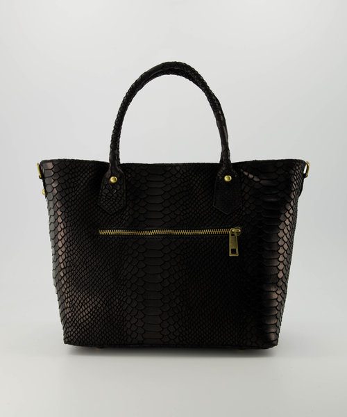 Indira - Snake - Hand bags - Black - 23 - Bronze