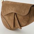 Gigi - Suede - Crossbodytassen - Taupe - 24 - Goudkleurig