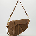 Gigi - Suede - Crossbodytassen - Taupe - 24 - Goudkleurig