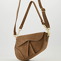 Gigi - Suede - Crossbodytassen - Taupe - 24 - Goudkleurig