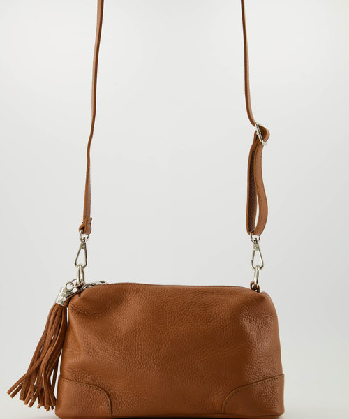 Annabelle - Classic Grain - Crossbody bags - Brown - Cognac - Silver