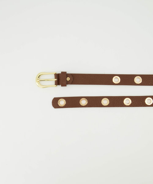 Avery - Classic Grain - Belts with buckles - Brown - D21 - Gold