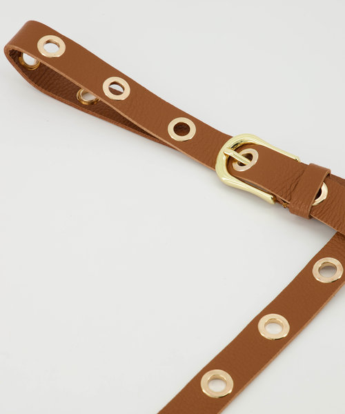 Avery - Classic Grain - Belts with buckles - Brown - Cognac D109 - Gold