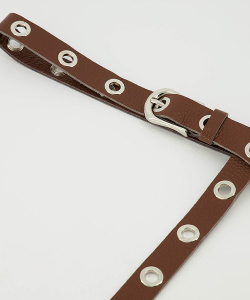 Avery - Classic Grain - Belts with buckles - Brown - D21 - Silver