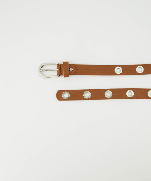 Avery - Classic Grain - Riemen met gesp - Bruin - Cognac D109 - Zilverkleurig