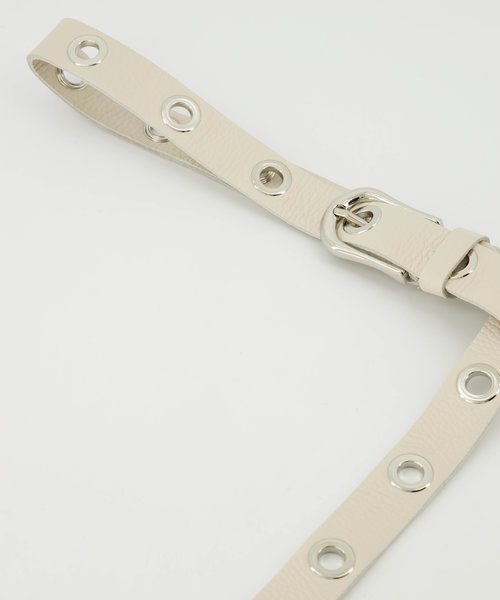 Avery - Classic Grain - Riemen met gesp - Beige - Ecru D37 - Zilverkleurig