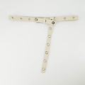 Avery - Classic Grain - Riemen met gesp - Beige - Ecru D37 - Zilverkleurig