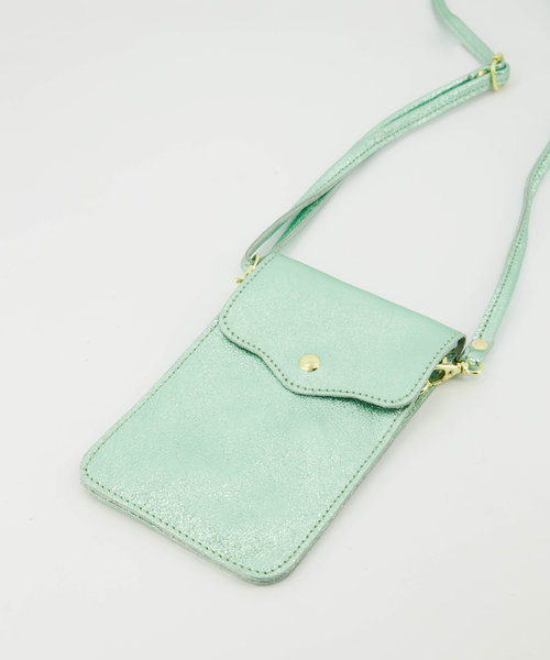 Pona - Metallic - Crossbodytassen - Groen - Mint - Goudkleurig