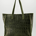 Cleo - Croco - Handtassen - Groen - 29 - Bronskleurig