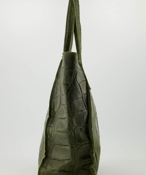 Cleo - Croco - Hand bags - Green - 29 - Bronze