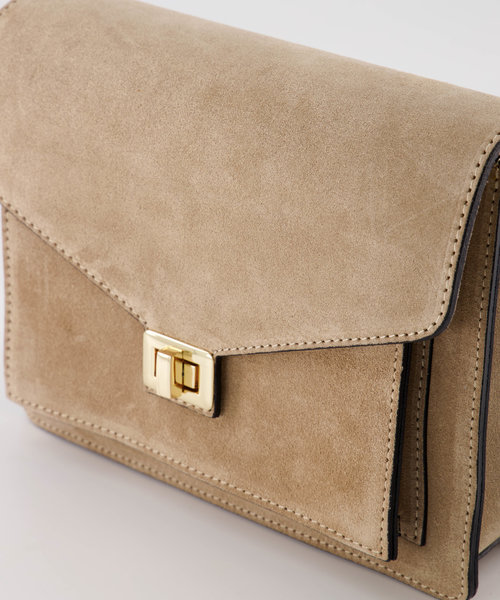 Stacey - Suede - Handtassen - Beige - Zand 04 - Goudkleurig
