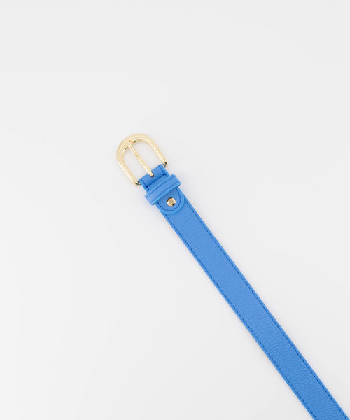 Basic Riem 3 cm - Classic Grain - Belts with buckles - Blue - Lapisblauw T4139 - Gold