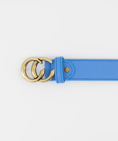 Cecile - Classic Grain - Belts with buckles - Blue - Lapisblauw T4139 - Gold