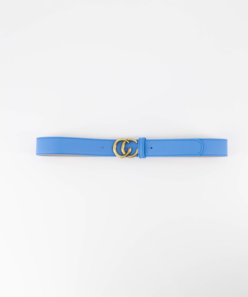 Cecile - Classic Grain - Belts with buckles - Blue - Lapisblauw T4139 - Gold