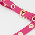 Julie - Classic Grain - Riemen met gesp - Roze - Fuchsia T2330 - Goudkleurig