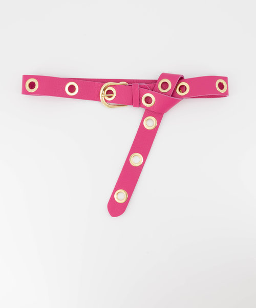 Julie - Classic Grain - Riemen met gesp - Roze - Fuchsia T2330 - Goudkleurig