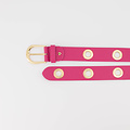 Julie - Classic Grain - Riemen met gesp - Roze - Fuchsia T2330 - Goudkleurig
