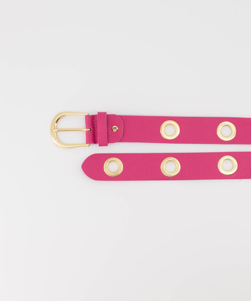 Julie - Classic Grain - Riemen met gesp - Roze - Fuchsia T2330 - Goudkleurig