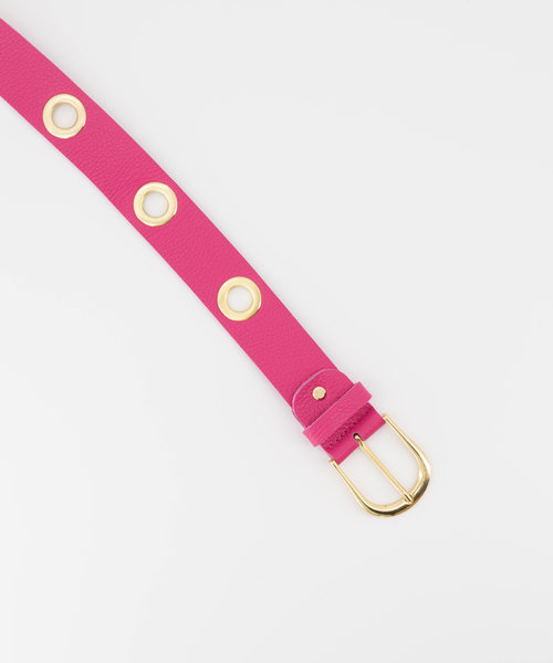 Julie - Classic Grain - Riemen met gesp - Roze - Fuchsia T2330 - Goudkleurig