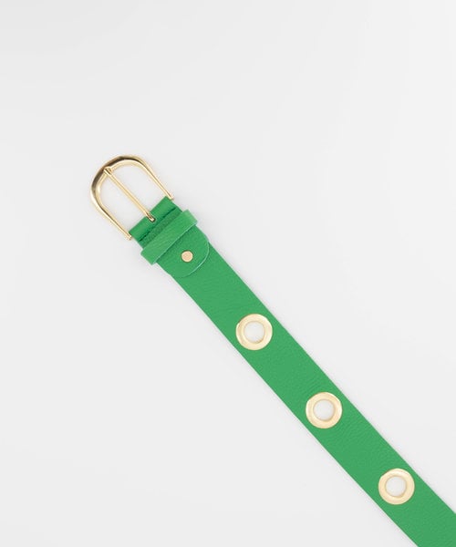 Julie - Classic Grain - Belts with buckles - Green - T6154 - Gold