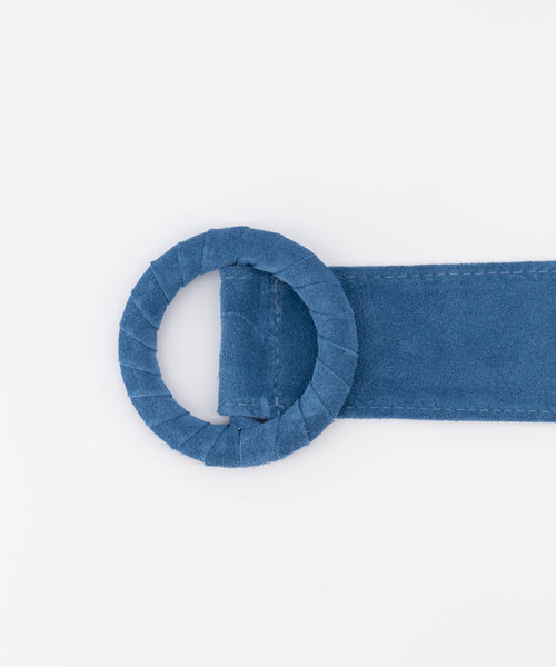 Vera - Suede - Belts with buckles - Blue - Lapisblauw A-386 -