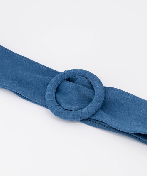 Vera - Suede - Riemen met gesp - Blauw - Lapisblauw A-386