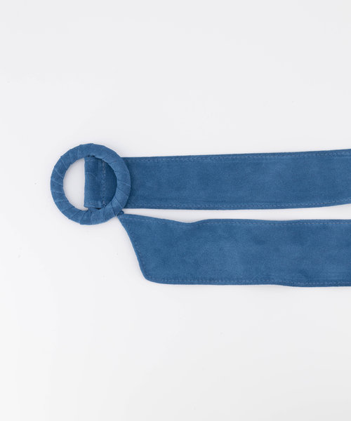 Vera - Suede - Belts with buckles - Blue - Lapisblauw A-386 -