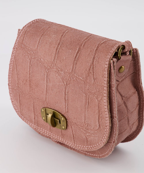 Mees - Croco - Crossbody bags - Pink - 50 - Bronze