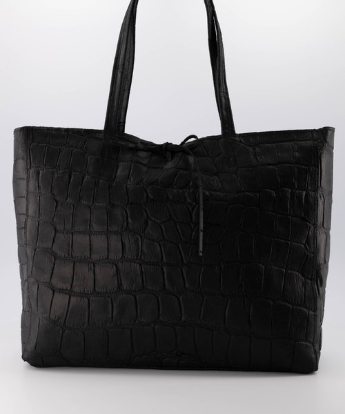 Nola - Croco - Shoulder bags - Black - 23 - Bronze