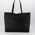 Nola - Croco - Shoulder bags - Black - 23 - Bronze