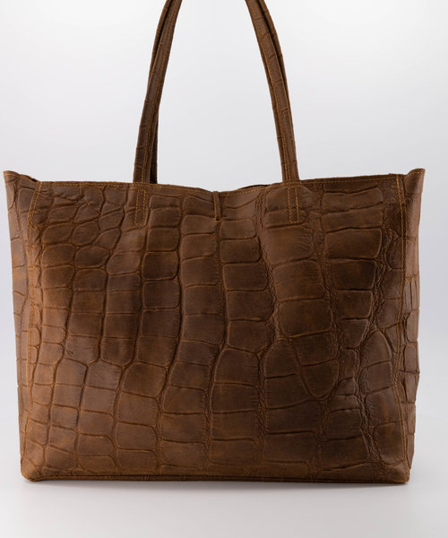 Nola - Croco - Shoulder bags - Brown - Cognac 06 - Bronze