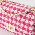 Audrey Medium - Tweed - Crossbody bags - Pink - Fuchsia/wit - Gold