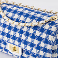 Audrey Medium - Tweed - Crossbody bags - Blue - Blauw/wit - Gold