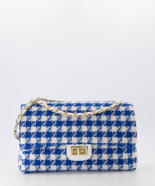 Audrey Medium - Tweed - Crossbody bags - Blue - Blauw/wit - Gold