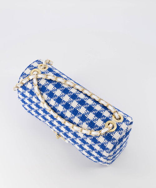 Audrey Medium - Tweed - Crossbody bags - Blue - Blauw/wit - Gold