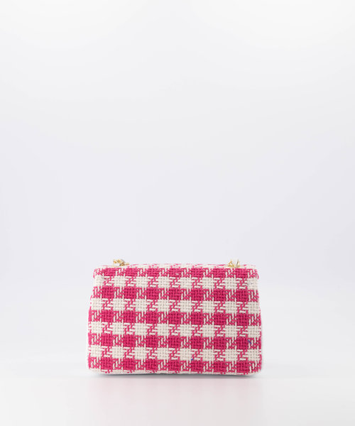 Audrey Klein - Tweed - Crossbody bags - Pink - Fuchsia/wit - Gold