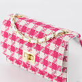 Audrey Klein - Tweed - Crossbody bags - Pink - Fuchsia/wit - Gold