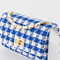 Audrey Klein - Tweed - Crossbody bags - Blue - Blauw/wit - Gold