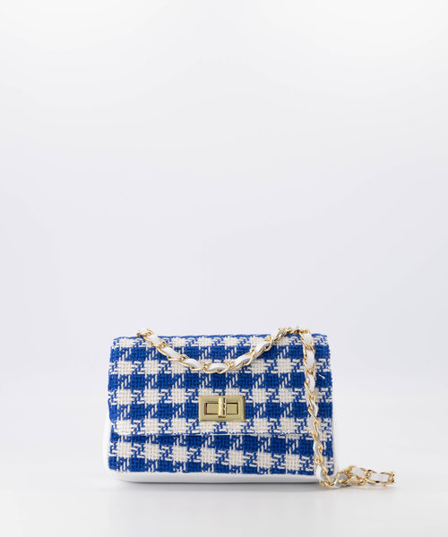 Audrey Klein - Tweed - Crossbody bags - Blue - Blauw/wit - Gold