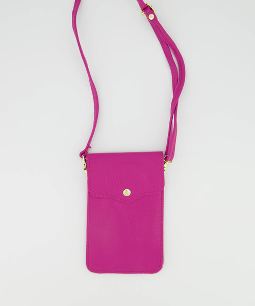 Pona - Classic Grain - Crossbody bags - Pink - Fuchsia 2434 - Gold