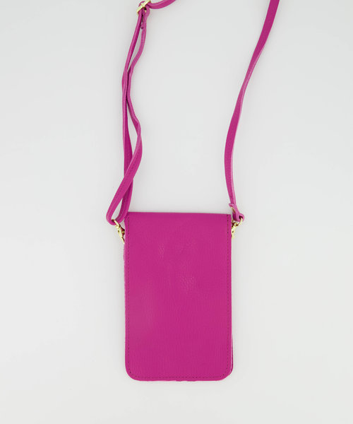 Pona - Classic Grain - Crossbody bags - Pink - Fuchsia 2434 - Gold