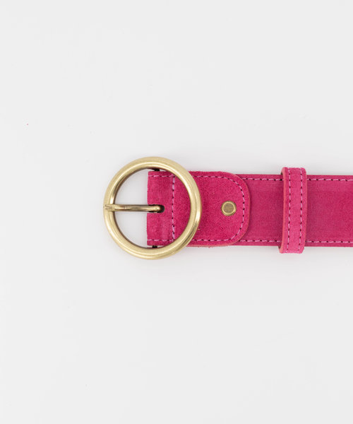 Celeste - Suede - Riemen met gesp - Roze - Fuchsia 16 - Goudkleurig