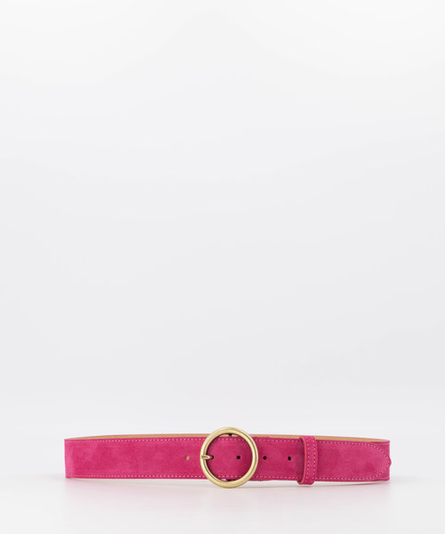 Celeste - Suede - Riemen met gesp - Roze - Fuchsia 16 - Goudkleurig