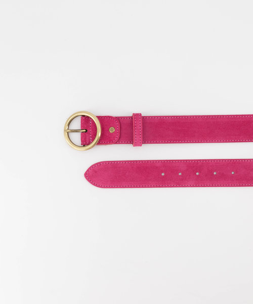 Celeste - Suede - Riemen met gesp - Roze - Fuchsia 16 - Goudkleurig