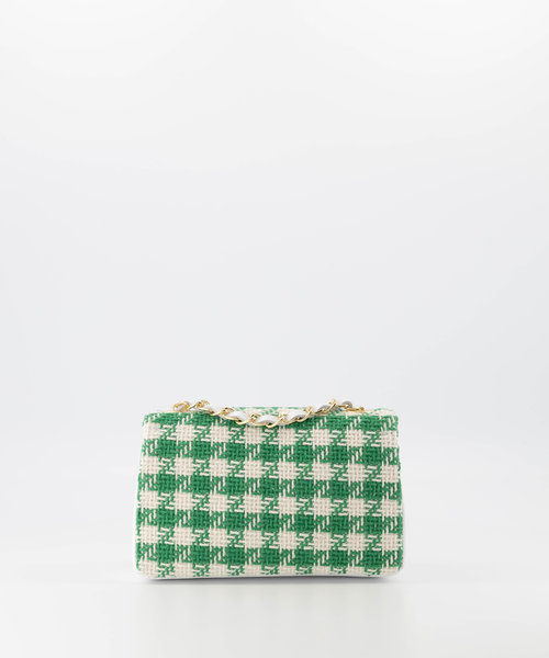 Audrey Klein - Tweed - Crossbody bags - Green - Groen/wit - Gold