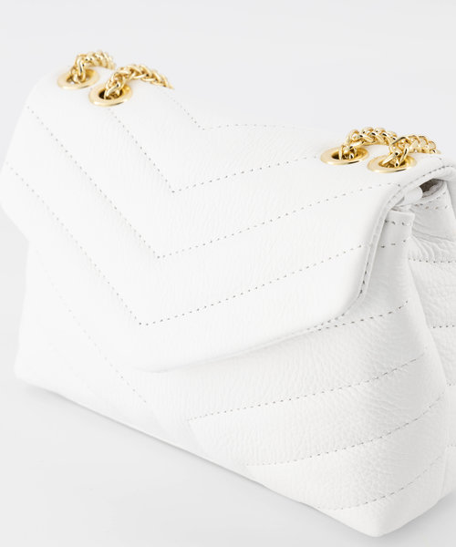 Celine - Classic Grain - Crossbody bags - White - D01 - Gold