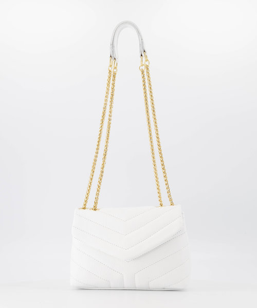 Celine - Classic Grain - Crossbody bags - White - D01 - Gold